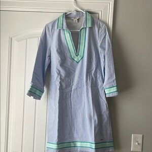 Striped Tunic Dress with Green Accents